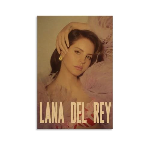 Lana Del Poster Rey Music Vintage Singer Für Zimmer, Ästhetische Leinwand-Wandkunst, Schlafzimmer-Dekor Poster 16x24inch(40x60cm) von Kobueo