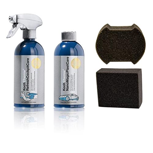 Koch Chemie Refresh Cockpit Care & Nano Magic Plast Care & 2X Schwämme von KOCHCHEMIE