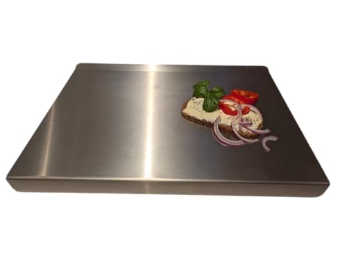 KOCH #82 Edelstahl Schneidebrett 70x54cm MIT hinterer Kantung - Knetbrett, Arbeitsplatte, Arbeitsfläche rostfrei, satinierte Oberfläche - Hygiene MADE IN GERMANY - incl. waschbarer Antirutschmatte! KOCH #82 Edelstahl Schneidebrett 70x54cm MIT hinterer Kantung - Knetbrett, Arbeitsplatte, Arbeitsfläche rostfrei, satinierte Oberfläche - Hygiene MADE IN GERMANY - incl. waschbarer Antirutschmatte! von Koch