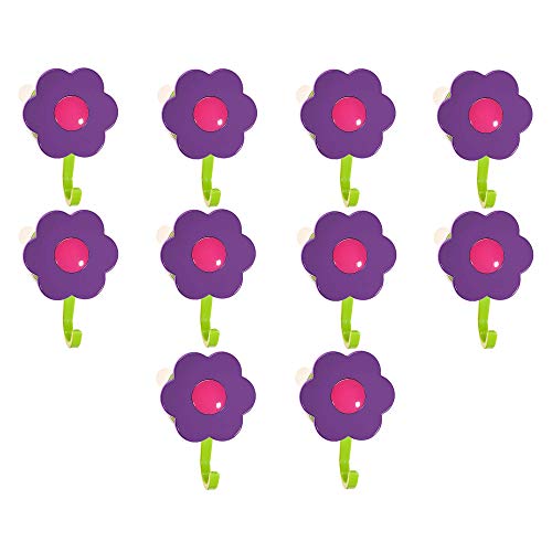 Kochblume 1-3-5-10er Set | Haken S, L, Wandhaken, Küchenhaken, Mehrzweckhaken, Schlüsselhaken | In der bunten Box (lila-pink, 10er Set L) von Kochblume
