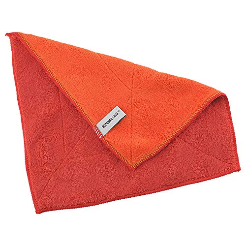 Kochblume 1-3-5-10er Set | Microfasertuch Putztuch 30 x 30cm, Aufnahmefähigeit bis ca. 300 ml | (rot-orange, einzeln) von Kochblume