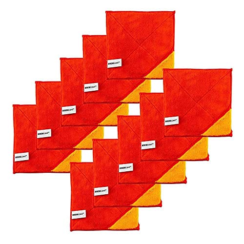 Kochblume 1-5-10er Set / Microfasertuch Putztuch 18 x 18 cm (10er Set, rot-orange) von Kochblume