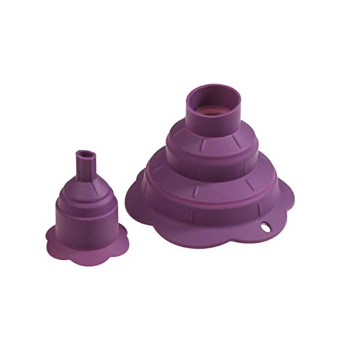 Kochblume Falttrichter 2-tlg. | Premium-Silikon & BPA frei| Hitzebeständig | Spülmaschinenfest | Farbe: lila von Kochblume