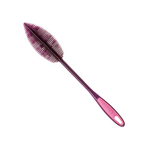 Kochblume Flaschenbürste 36cm | Premium-Silikon & BPA frei| Hitzbeständig | Spülmaschinenfest | Für Trinkflaschen, Thermoskannen & Gläser | Farbe: lila von Kochblume