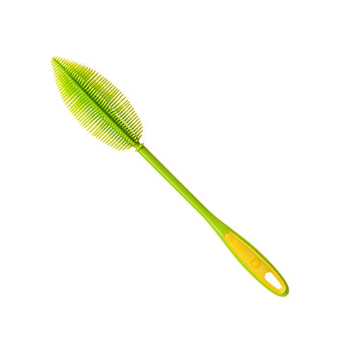 Kochblume Flaschenbürste 36cm | Premium-Silikon & BPA frei| Hitzbeständig | Spülmaschinenfest | Für Trinkflaschen, Thermoskannen & Gläser | Farbe: limette von Kochblume