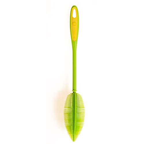 Kochblume Flaschenbürste 36cm | Premium-Silikon & BPA frei| Hitzbeständig | Spülmaschinenfest | Für Trinkflaschen, Thermoskannen & Gläser | Farbe: limette von Kochblume