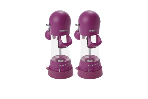 Kochblume Gewürzmühle mit Silikon-Auffangkappe 2er Set | ergonomische Hebelfunktion | Keramikmahlwerk | 5 verschiedene Mahlgrade | Füllkappe und Silikonfuß | Farbe: lila von Kochblume