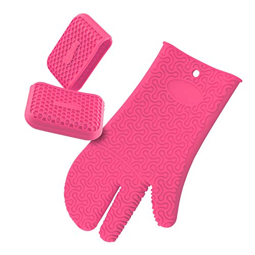 Kochblume Handschuh & Griffschutz 2er Set | Hitzeschutz Set | Premium-Silikon | Hitzebeständig | Spülmaschinenfest | Farbe: pink Kochblume Handschuh & Griffschutz 2er Set | Hitzeschutz Set | Premium-Silikon | Hitzebeständig | Spülmaschinenfest | Farbe: pink von Kochblume