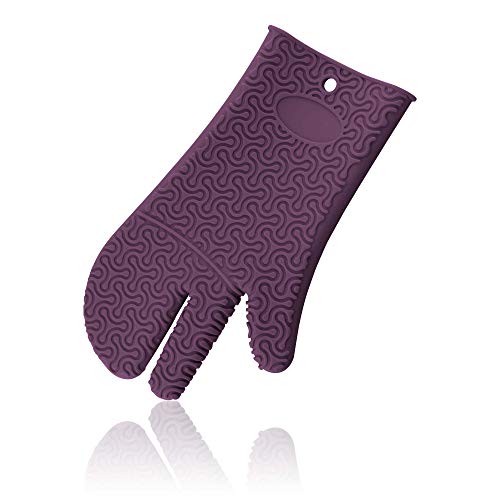 Kochblume Handschuh | Hitzeschutz | Premium-Silikon | Hitzebeständig | Spülmaschinenfest | Farbe: lila von Kochblume