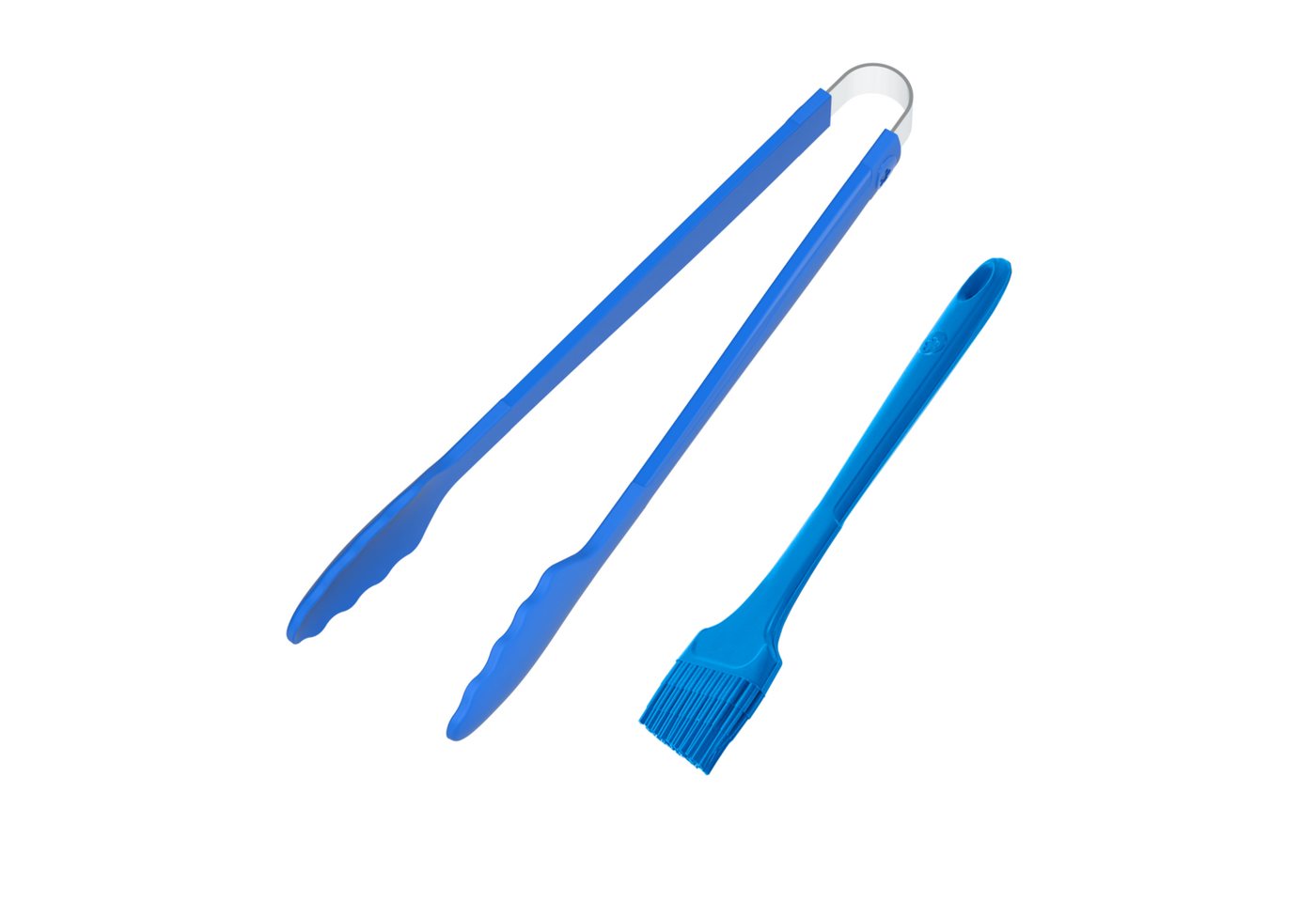 Kochblume Kochbesteck-Set Gourmetzange + Pinsel L Vollsilikon - 2-tlg. - blau von Kochblume