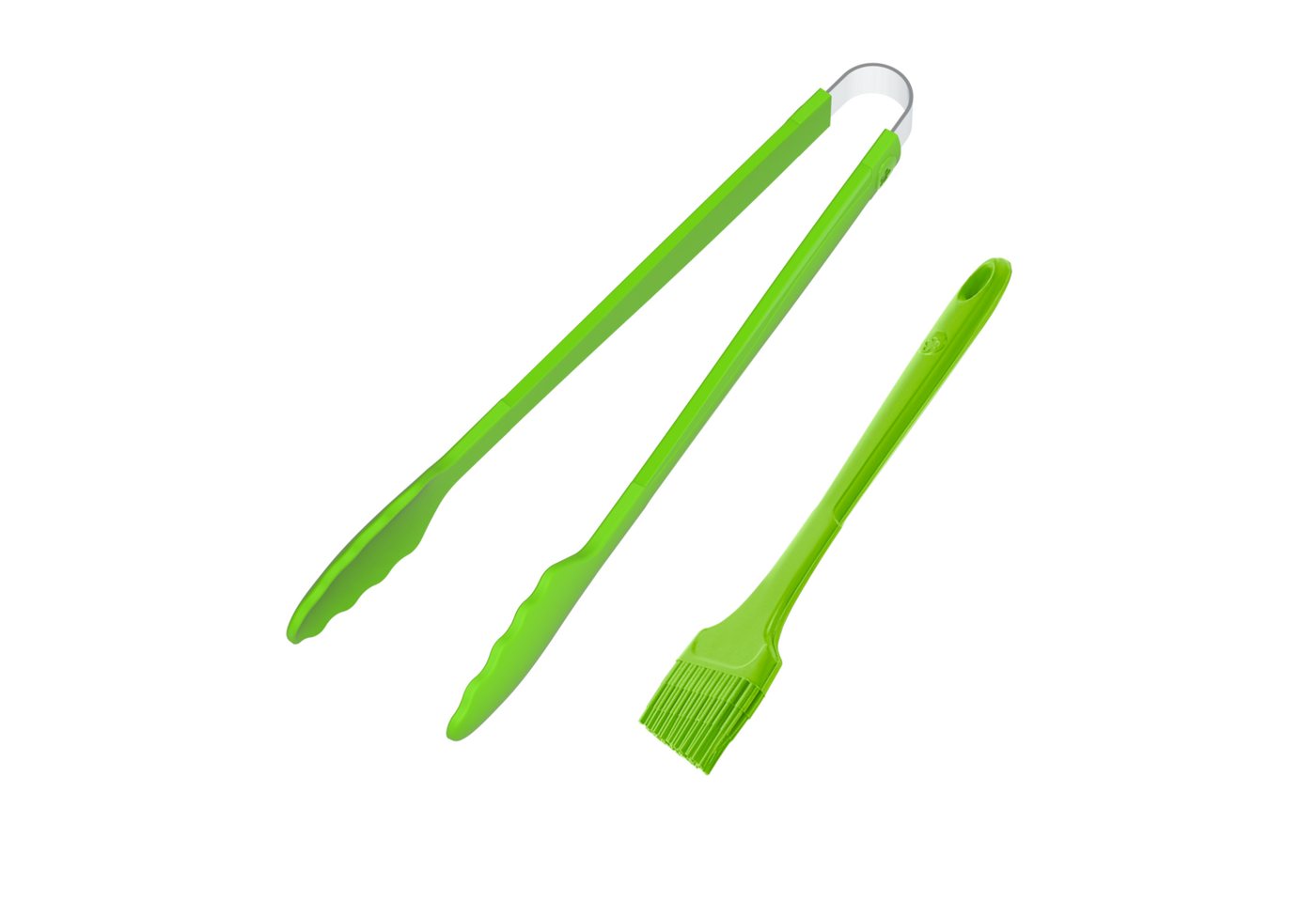 Kochblume Kochbesteck-Set Gourmetzange + Pinsel L Vollsilikon - 2-tlg. - limette von Kochblume
