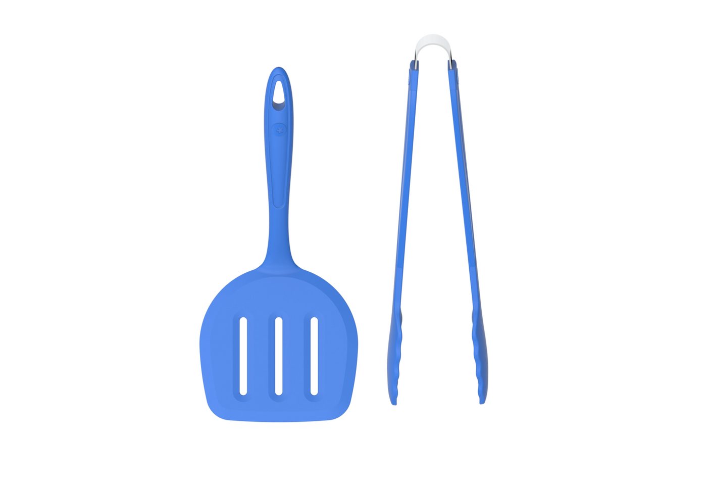 Kochblume Kochbesteck-Set Grillset - Designwender XL + Gourmetzange - 2-tlg. - blau von Kochblume