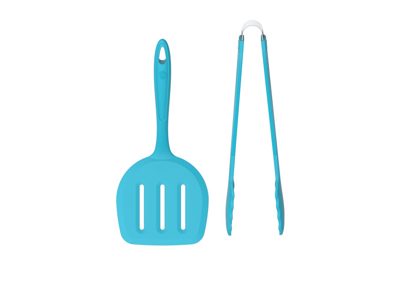 Kochblume Kochbesteck-Set Grillset - Designwender XL + Gourmetzange - 2-tlg. - türkis von Kochblume