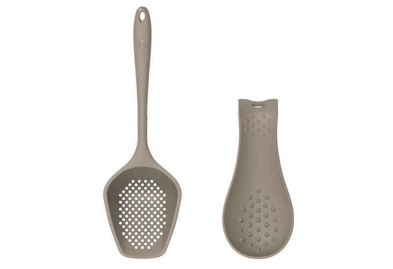 Kochblume Kochbesteck-Set Seihschaufel + Löffelablage - 2-tlg. - taupe Kochblume Kochbesteck-Set Seihschaufel + Löffelablage - 2-tlg. - taupe von Kochblume