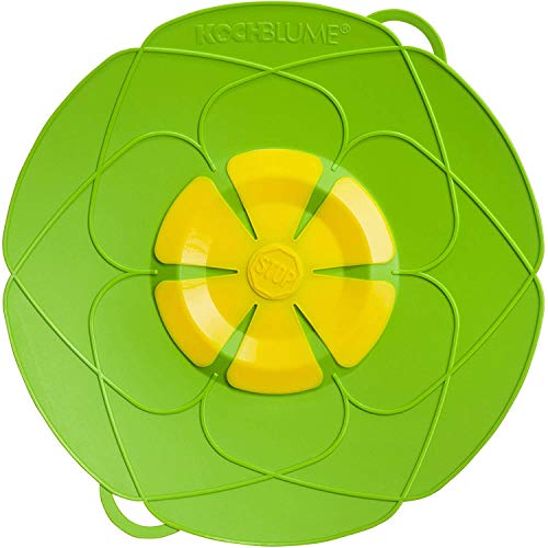 Kochblume - das Original vom Erfinder Armin Harecker L 29 cm Limette | Überkochschutz für Topfgrößen von Ø 14 bis 24 cm | Set mit Microfasertuch! von Kochblume