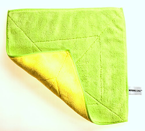 Kochblume Microfasertuch 30x30cm | Extrasaugfähige Fasern | Waschbar bis 40°C | Farbe: limette/gelb von Kochblume