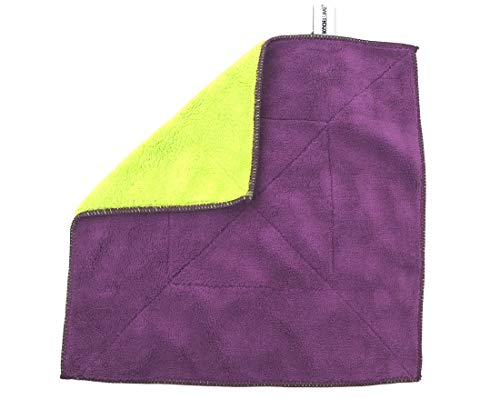 Kochblume Microfasertuch 30x30cm | Microfasertuch | Putztuch | Aufnahmefähigeit bis 300 ml | Extra saugfähige Fasern | Farbe: lila/limette von Kochblume