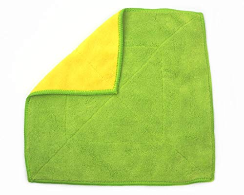 Kochblume Microfasertuch 30x30cm | Microfasertuch | Putztuch | Aufnahmefähigeit bis 300 ml | Extra saugfähige Fasern | Farbe: limette/gelb von Kochblume
