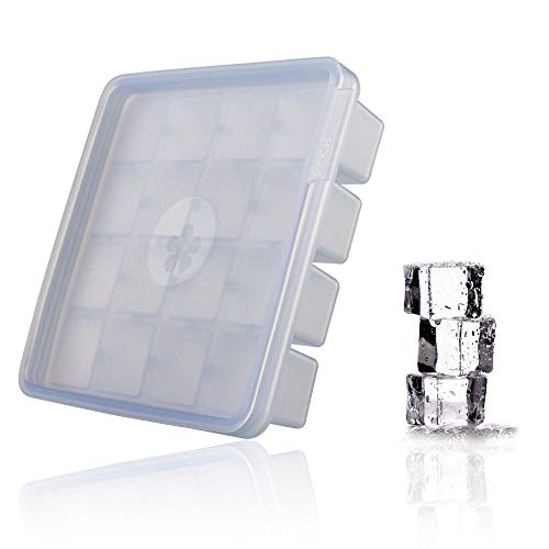Kochblume Original Eiswürfelform | BPA-Frei, großer Silikon Eiswürfelbehälter mit Deckel und stapelbar, in der bunten Box (Eisblau) von Kochblume