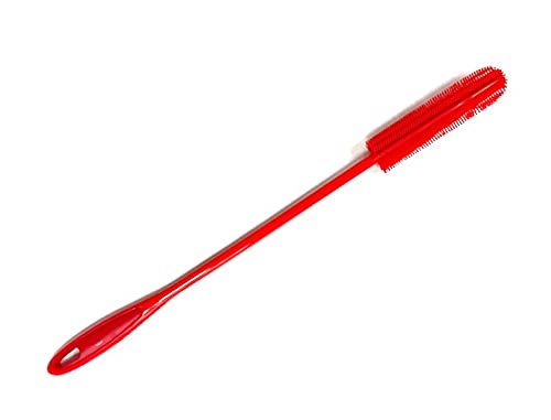 Kochblume Flaschenbürste Slim | Premium-Silikon | Hitzbeständig | Spülmaschinenfest | Für besonders schmale Öffnungen ab 16mm | Farbe: rot von Kochblume