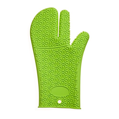 Kochblume Handschuh | Hitzeschutz Set | Premium-Silikon | Hitzebeständig | Spülmaschinenfest | Farbe: limette von Kochblume