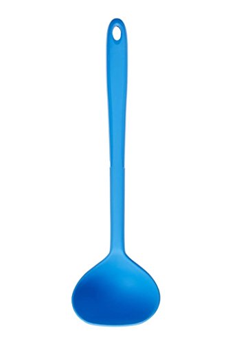 Kochblume Schöpfkelle L | Premium-Silikon | Hitzebeständig | Spülmaschinenfest | 30cm | Farbe: blau von Kochblume