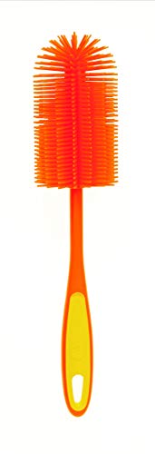 Kochblume Silikon Spülbürste | Premium-Silikon | Hitzebeständig | Spülmaschinenfest | Für Töpfe, Pfannen, Gläser & Geschirr | Farbe: orange von Kochblume