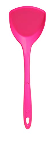 Kochblume Pfannenschaufel | Premium-Silikon & BPA frei| Hitzebeständig | Spülmaschinenfest | 36cm | Farbe: pink von Kochblume