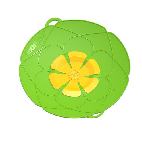 Kochblume M Ø14-20cm | Silikon Überkochschutz | Spritzschutz | Universaldeckel | Premium-Silikon & BPA frei | Hitzbeständig | Spülmaschinenfest | Farbe: limette von Kochblume