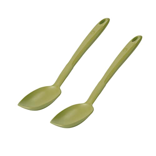 Kochblume Soßenlöffel S 2er Set | Premium-Silikon & BPA frei| Hitzbeständig | Spülmaschinenfest | 25,5cm | Farbe:olive von Kochblume