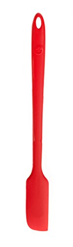 Kochblume Design Teigschaber S | Premium-Silikon | Hitzbeständig | Spülmaschinenfest | 27cm | Farbe: rot von Kochblume