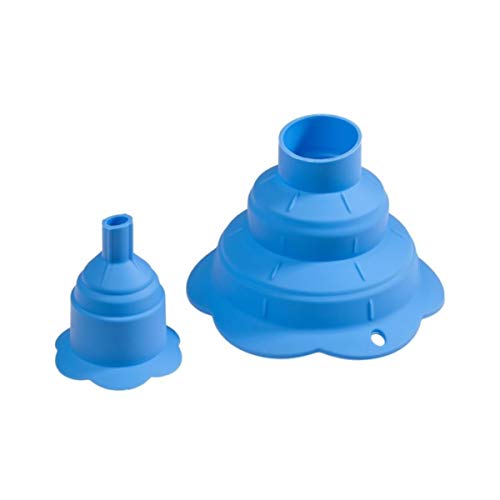 Trichter 2-teilig 13 x 3,8 cm und 3,8 x 1 cm, Lebensmittel-Silikon, blau, Kochblume Edition, Silikon von Kochblume