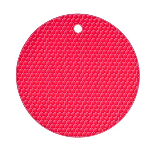 Wabenuntersetzer rund | Premium-Silikon & BPA frei| Hitzebeständig | Spülmaschinenfest | 18cm | Farbe: pink von Kochblume