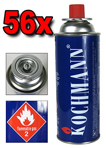 Kochmann Gaskartuschen 56 Stück Universal Gaskartuschen 227g Butan MSF-1A – 1,5–3 Std. Brenndauer von Kochmann Germany