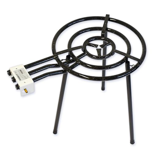 Kochmann Germany Paella Gasbrenner mit zwei Brennringen - 82 cm Höhe - 40cm Breite - Perfekt für Geselligkeit im Freien - Standardfüße von Kochmann Germany