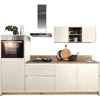 KOCHSTATION Küche "KS-Sakura, vormontiert, mit Vollauszügen und höhenverstellbaren Füßen," vormontiert, wahlweise mit E-Geräten und Beleuchtung, Breite 268 cm von Kochstation