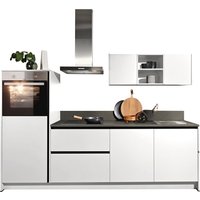 KOCHSTATION Küche "KS-Sakura, vormontiert, mit Vollauszügen und höhenverstellbaren Füßen," vormontiert, wahlweise mit E-Geräten und Beleuchtung, Breite 268 cm von Kochstation