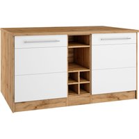 KOCHSTATION Kücheninsel "KS-Wien", Breite 153 cm, MDF-Fronten, Flaschenregal von Kochstation