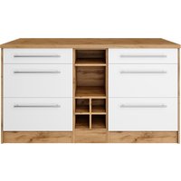 KOCHSTATION Kücheninsel "KS-Wien", Breite 153 cm, MDF-Fronten, Flaschenregal von Kochstation