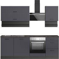 KOCHSTATION Küchenzeile "KS-Frieda Breite 220 cm" wahlweise mit E-Geräten, mit 38mm starker Arbeitsplatte von Kochstation