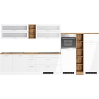 KOCHSTATION Küchenzeile "KS-Milan, optional mit Muldenlüfter" Breite 390 cm, wahlweise mit E-Geräten, Kochfeld mit Dunstabzug von Kochstation