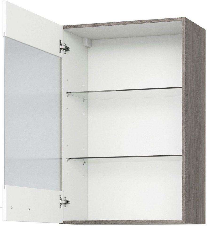 Kochstation Glashängeschrank KS-Trea OG60-90 inklusive zwei Glaseinlegeböden, Breite 60 cm, Höhe 90 cm von Kochstation