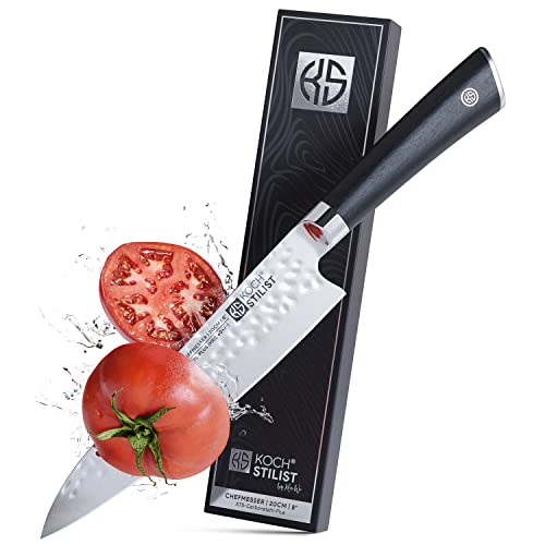 KOCHSTILIST® -NEU- Premium Chefmesser 20 cm [+ inkl. Geschenkbox] Koch- & Küchenmesser mit hoher Schneidleistung und edlem Design - Chefmesser & Allzweckmesser aus scharfem X75-Carbonstahl-Plus von Kochstilist by Kris Wu