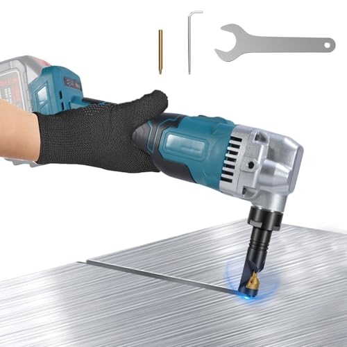 Kocusu Blechknabber Akku,Knabber 1900SPM,Blechschere Elektrisch Kompatibel mit Makita 18V(Ohne Akku),Blechnibbler Aufsatz 950W,Metallknabber 3 Stufen Einstellbar zum Edelstahl,Eisen,Aluminium von Kocusu