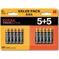 Kodak - Blisterpackung alkaline xtralife aaa lr3 Batterien - Blister 5+5 von Kodak