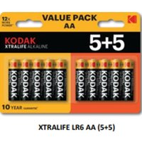 Blisterpackung Kodak alkalische Batterien xtralife aa lr6 - Blister 5+5 von Kodak