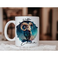 Tasse Personalisiert Sternzeichen Widder Name | Kaffeetasse Horoskop Aries Wunschname von Kodelandia