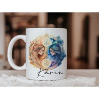 Tasse Personalisiert Sternzeichen Zwilling Name | Kaffeetasse Horoskop Gemini Wunschname von Kodelandia