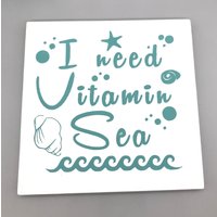 I Need Vitamin Sea Rustikales Strandschild Aus Holz von KodeliaHollow