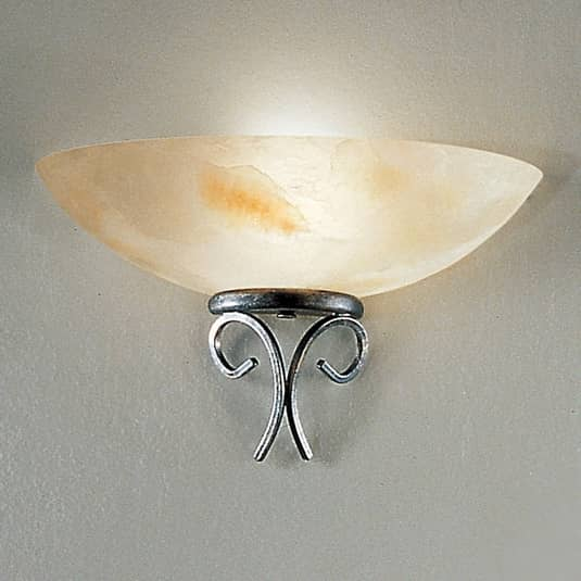 Kögl Wandleuchte Dana Wandlampe Lampe Leuchte E 27 Handbemalt Glasschirm Amber   B-Ware von Kögl